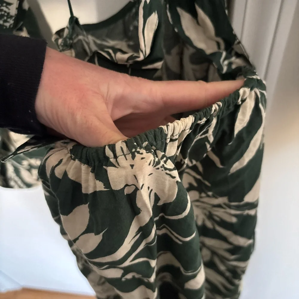 Abercrombie & Fitch Dark Green and Cream Floral Maxi Dress